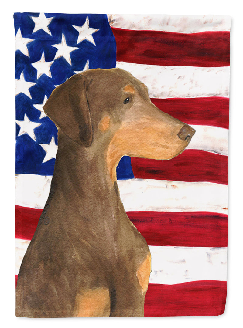 USA American Flag with Doberman Flag Garden Size