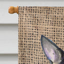 Fox Terrier on Faux Burlap with Pine Cones House Flag 28x40 Porch Sleeve Pole Decorative Outside Yard Banner Artwork Wall Hanging, Polyester