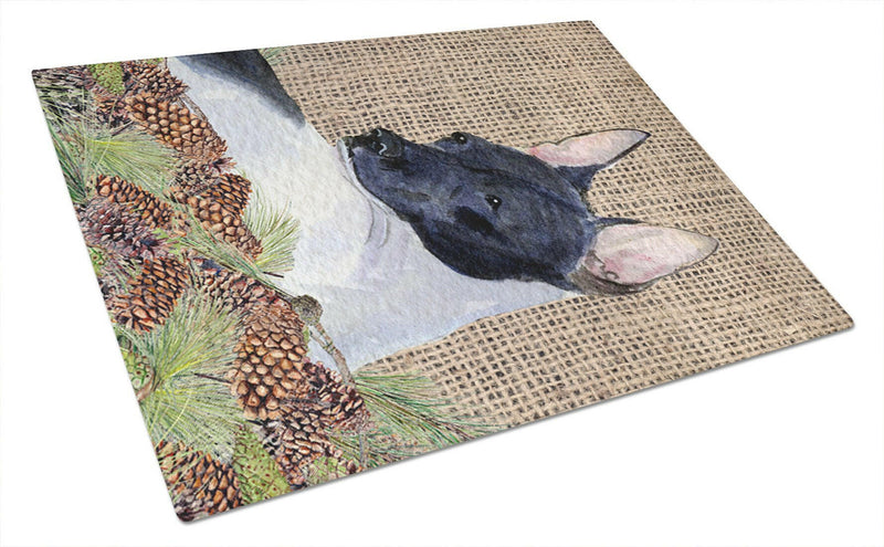 Rat Terrier Glass Cutting Board Large