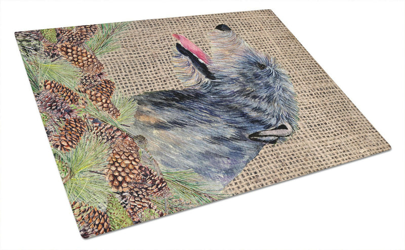 Irish Wolfhound Glass Cutting Board Large