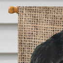 Gordon Setter on Faux Burlap with Pine Cones House Flag 28x40 Porch Sleeve Pole Decorative Outside Yard Banner Artwork Wall Hanging, Polyester