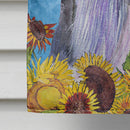 Schnauzer in Summer Flowers House Flag 28x40 Porch Sleeve Pole Decorative Outside Yard Banner Artwork Wall Hanging, Polyester