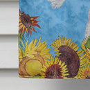 Fox Terrier in Summer Flowers House Flag 28x40 Porch Sleeve Pole Decorative Outside Yard Banner Artwork Wall Hanging, Polyester