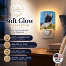 Rat Terrier in Summer Flowers Ceramic Night Light Compact, UL-Certified, Ideal for Bedroom, Bathroom, Nursery, Hallway, Kitchen, 6x4x3, Multicolor