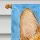Corgi in Summer Flowers House Flag 28x40 Porch Sleeve Pole Decorative Outside Yard Banner Artwork Wall Hanging, Polyester