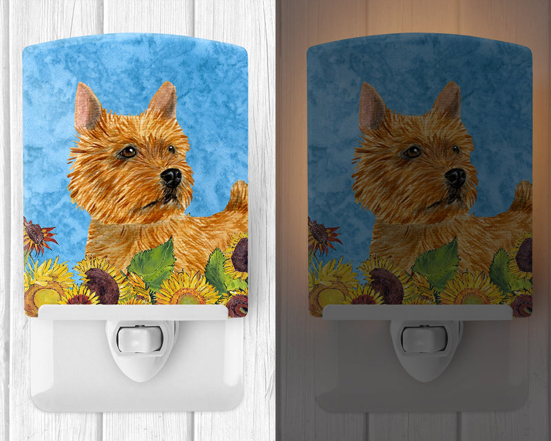 Norwich Terrier in Summer Flowers Ceramic Night Light SS4132CNL