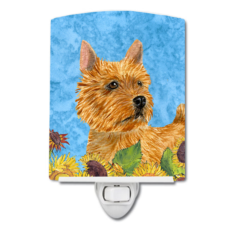 Norwich Terrier in Summer Flowers Ceramic Night Light SS4132CNL