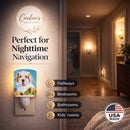 Clumber Spaniel in Summer Flowers Ceramic Night Light Compact, UL-Certified, Ideal for Bedroom, Bathroom, Nursery, Hallway, Kitchen, 6x4x3, Multicolor