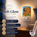 Chow Chow in Summer Flowers Ceramic Night Light Compact, UL-Certified, Ideal for Bedroom, Bathroom, Nursery, Hallway, Kitchen, 6x4x3, Multicolor