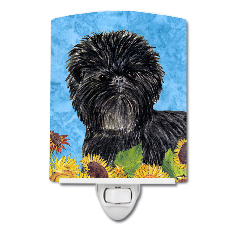 Affenpinscher in Summer Flowers Ceramic Night Light SS4144CNL