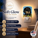Gordon Setter in Summer Flowers Ceramic Night Light Compact, UL-Certified, Ideal for Bedroom, Bathroom, Nursery, Hallway, Kitchen, 6x4x3, Multicolor