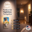 Bullmastiff in Summer Flowers Ceramic Night Light Compact, UL-Certified, Ideal for Bedroom, Bathroom, Nursery, Hallway, Kitchen, 6x4x3, Multicolor