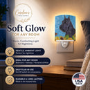 Schnauzer in Summer Flowers Ceramic Night Light Compact, UL-Certified, Ideal for Bedroom, Bathroom, Nursery, Hallway, Kitchen, 6x4x3, Multicolor