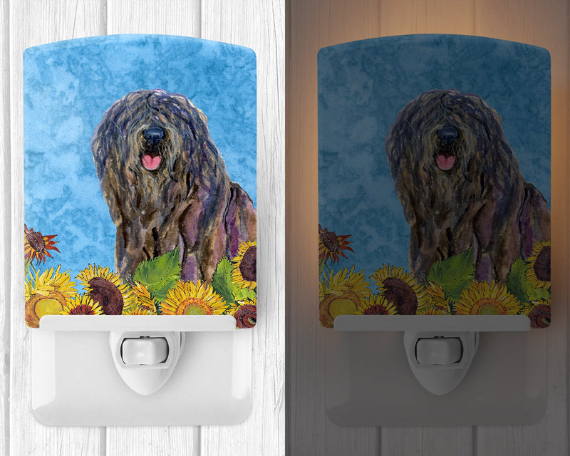 Bergamasco Sheepdog in Summer Flowers Ceramic Night Light SS4157CNL