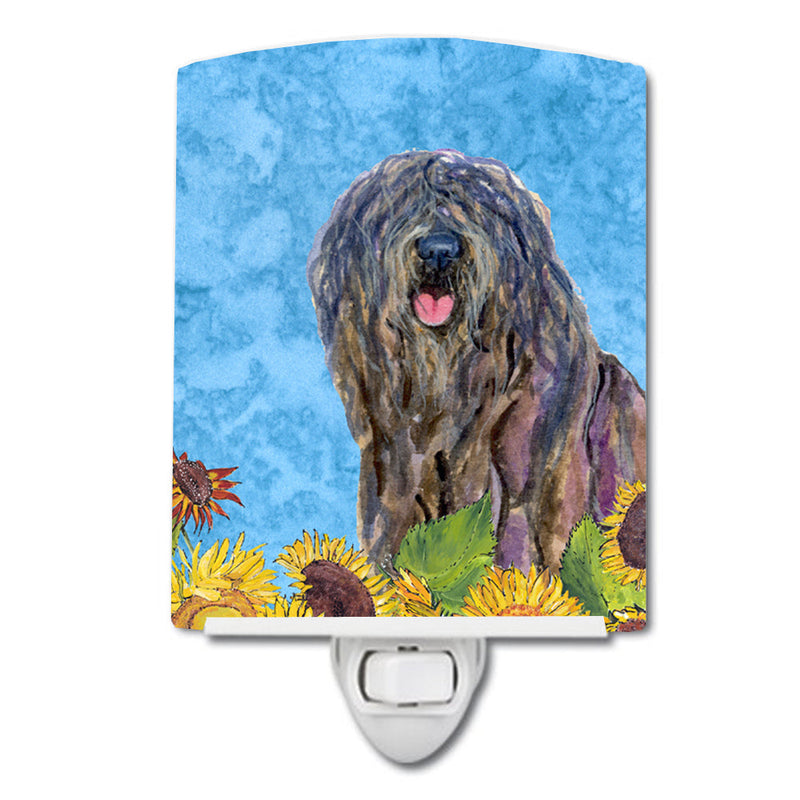 Bergamasco Sheepdog in Summer Flowers Ceramic Night Light SS4157CNL