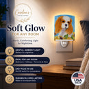 Cavalier Spaniel in Summer Flowers Ceramic Night Light Compact, UL-Certified, Ideal for Bedroom, Bathroom, Nursery, Hallway, Kitchen, 6x4x3, Multicolor