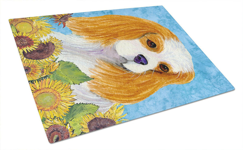 Cavalier Spaniel Glass Cutting Board Large