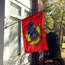 Briard Cristmas Wreath House Flag 28x40 Porch Sleeve Pole Decorative Outside Yard Banner Artwork Wall Hanging, Polyester