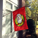 Clumber Spaniel Cristmas Wreath House Flag 28x40 Porch Sleeve Pole Decorative Outside Yard Banner Artwork Wall Hanging, Polyester