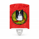 Papillon Cristmas Wreath Ceramic Night Light Compact, UL-Certified, Ideal for Bedroom, Bathroom, Nursery, Hallway, Kitchen, 6x4x3, Multicolor