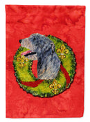 Irish Wolfhound Cristmas Wreath House Flag 28x40 Porch Sleeve Pole Decorative Outside Yard Banner Artwork Wall Hanging, Polyester