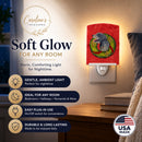 Irish Wolfhound Cristmas Wreath Ceramic Night Light Compact, UL-Certified, Ideal for Bedroom, Bathroom, Nursery, Hallway, Kitchen, 6x4x3, Multicolor