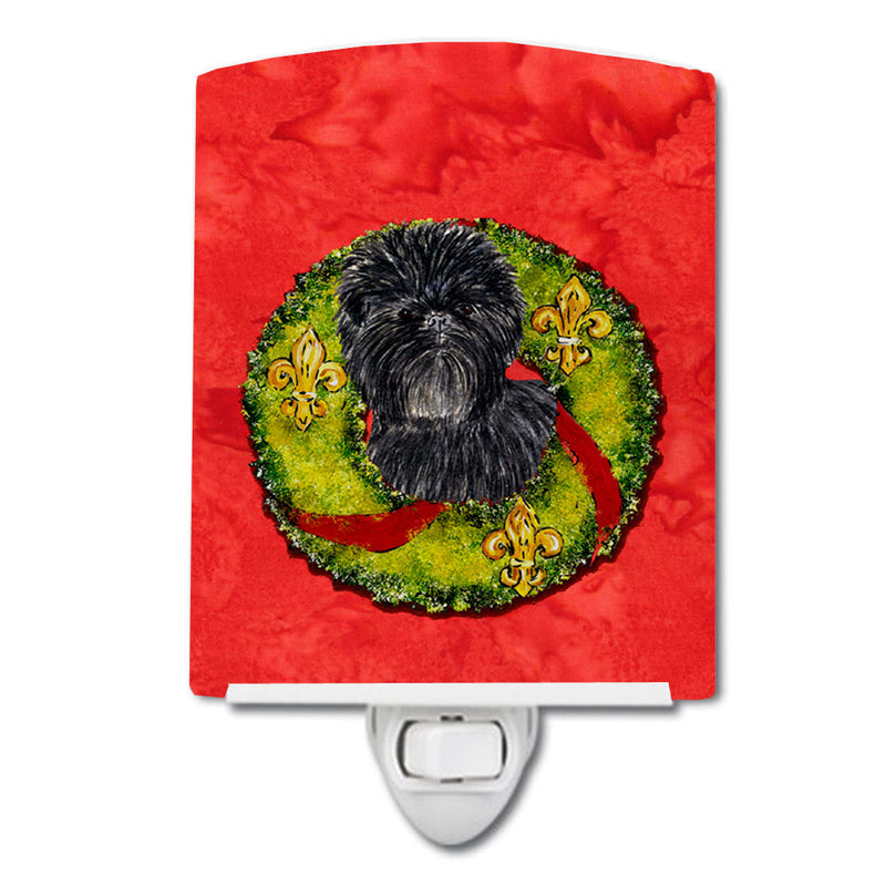 Affenpinscher Cristmas Wreath Ceramic Night Light SS4198CNL