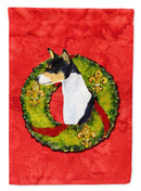 Basenji Cristmas Wreath House Flag 28x40 Porch Sleeve Pole Decorative Outside Yard Banner Artwork Wall Hanging, Polyester