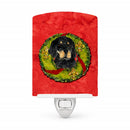 Gordon Setter Cristmas Wreath Ceramic Night Light Compact, UL-Certified, Ideal for Bedroom, Bathroom, Nursery, Hallway, Kitchen, 6x4x3, Multicolor