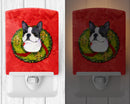 Boston Terrier Cristmas Wreath Ceramic Night Light SS4203CNL