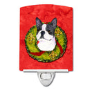 Boston Terrier Cristmas Wreath Ceramic Night Light SS4203CNL