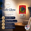 Scottish Terrier Cristmas Wreath Ceramic Night Light Compact, UL-Certified, Ideal for Bedroom, Bathroom, Nursery, Hallway, Kitchen, 6x4x3, Multicolor