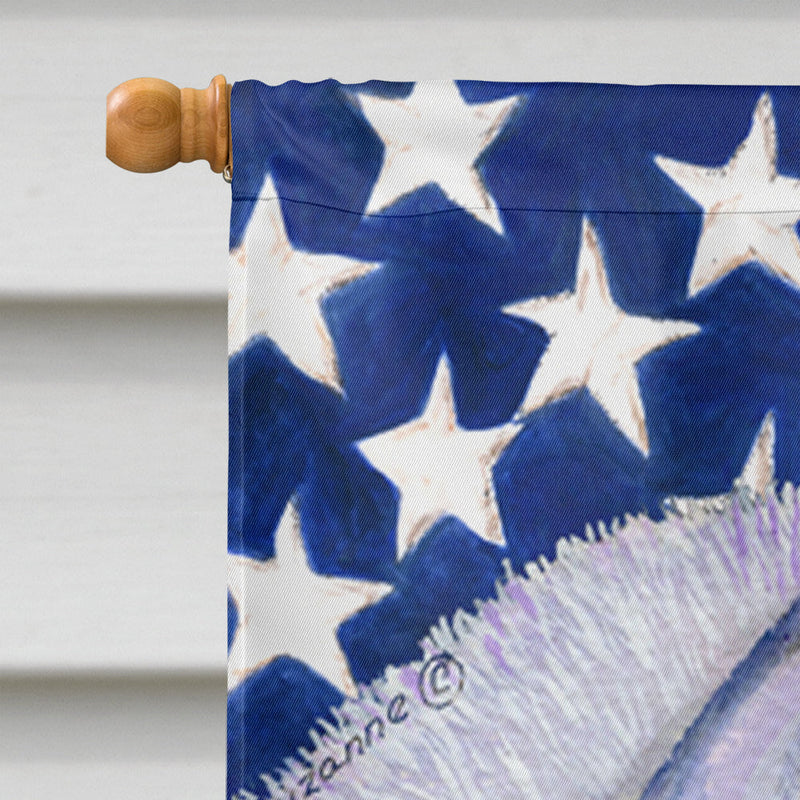 USA American Flag with Siberian Husky Flag Canvas House Size