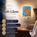 Min Pin in Summer Flowers Ceramic Night Light Compact, UL-Certified, Ideal for Bedroom, Bathroom, Nursery, Hallway, Kitchen, 6x4x3, Multicolor