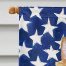 USA American Flag with Silky Terrier House Flag 28x40 Porch Sleeve Pole Decorative Outside Yard Banner Artwork Wall Hanging, Polyester