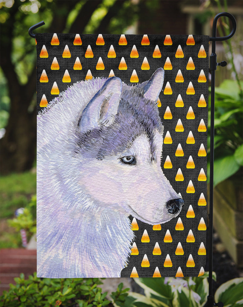 Siberian Husky Candy Corn Halloween Portrait Flag Garden Size