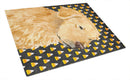 Golden Retriever Candy Corn Halloween Portrait Cutting Board Tempered Glass Kitchen Cutting Surface, Heat Resistant Chopping, Non-Slip Feet, Food Prep & Serving