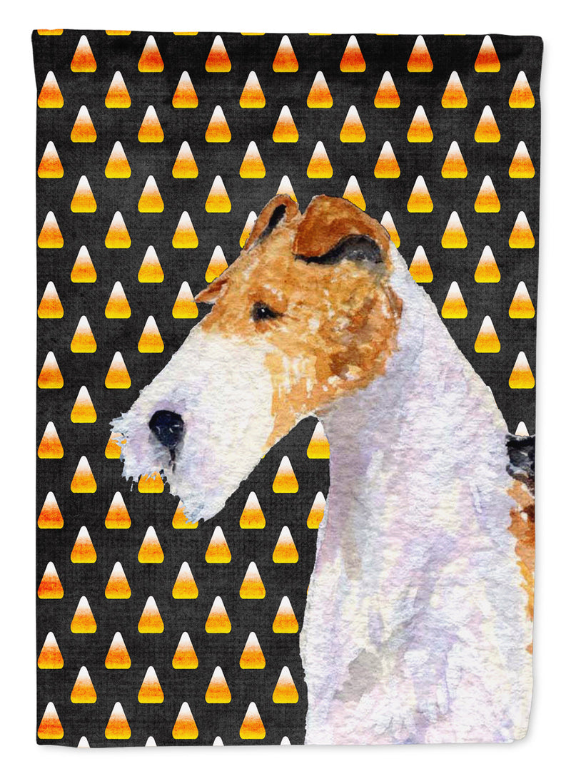 Fox Terrier Candy Corn Halloween Portrait Flag Canvas House Size