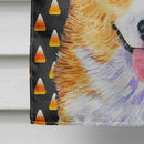 Corgi Candy Corn Halloween Portrait House Flag 28x40 Porch Sleeve Pole Decorative Outside Yard Banner Artwork Wall Hanging, Polyester