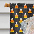 Wheaten Terrier Soft Coated Candy Corn Halloween Portrait House Flag 28x40 Porch Sleeve Pole Decorative Outside Yard Banner Artwork Wall Hanging, Polyester