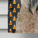 Wheaten Terrier Soft Coated Candy Corn Halloween Portrait House Flag 28x40 Porch Sleeve Pole Decorative Outside Yard Banner Artwork Wall Hanging, Polyester