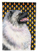 Keeshond Candy Corn Halloween Portrait House Flag 28x40 Porch Sleeve Pole Decorative Outside Yard Banner Artwork Wall Hanging, Polyester