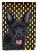 Australian Kelpie Candy Corn Halloween Portrait House Flag 28x40 Porch Sleeve Pole Decorative Outside Yard Banner Artwork Wall Hanging, Polyester