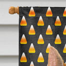 Norwich Terrier Candy Corn Halloween Portrait House Flag 28x40 Porch Sleeve Pole Decorative Outside Yard Banner Artwork Wall Hanging, Polyester
