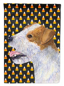 Jack Russell Terrier Candy Corn Halloween Portrait House Flag 28x40 Porch Sleeve Pole Decorative Outside Yard Banner Artwork Wall Hanging, Polyester