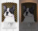 Boston Terrier Candy Corn Halloween Portrait Ceramic Night Light SS4309CNL