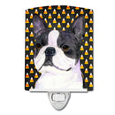 Boston Terrier Candy Corn Halloween Portrait Ceramic Night Light SS4309CNL