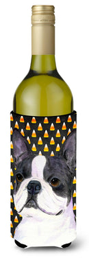 Boston Terrier   Halloween Portrait Wine Bottle Beverage Insulator Beverage Insulator Hugger SS4309LITERK