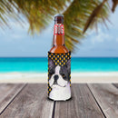 Boston Terrier Candy Corn Halloween Portrait Slim Can Hugger – Fun & Functional Drink Coolers SS4309MUK