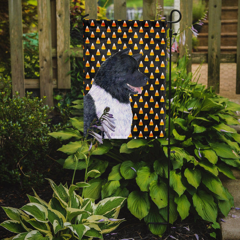 Akita Candy Corn Halloween Portrait Garden Flag – Decorative Outdoor Yard Flag